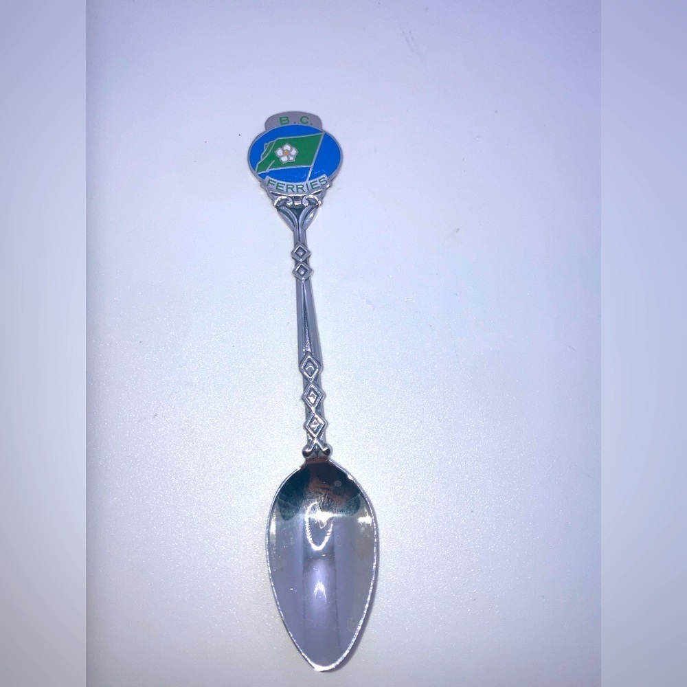 Vtg Sterling Silver BC Ferries Enamel Souvenier Spoon 4.2”
